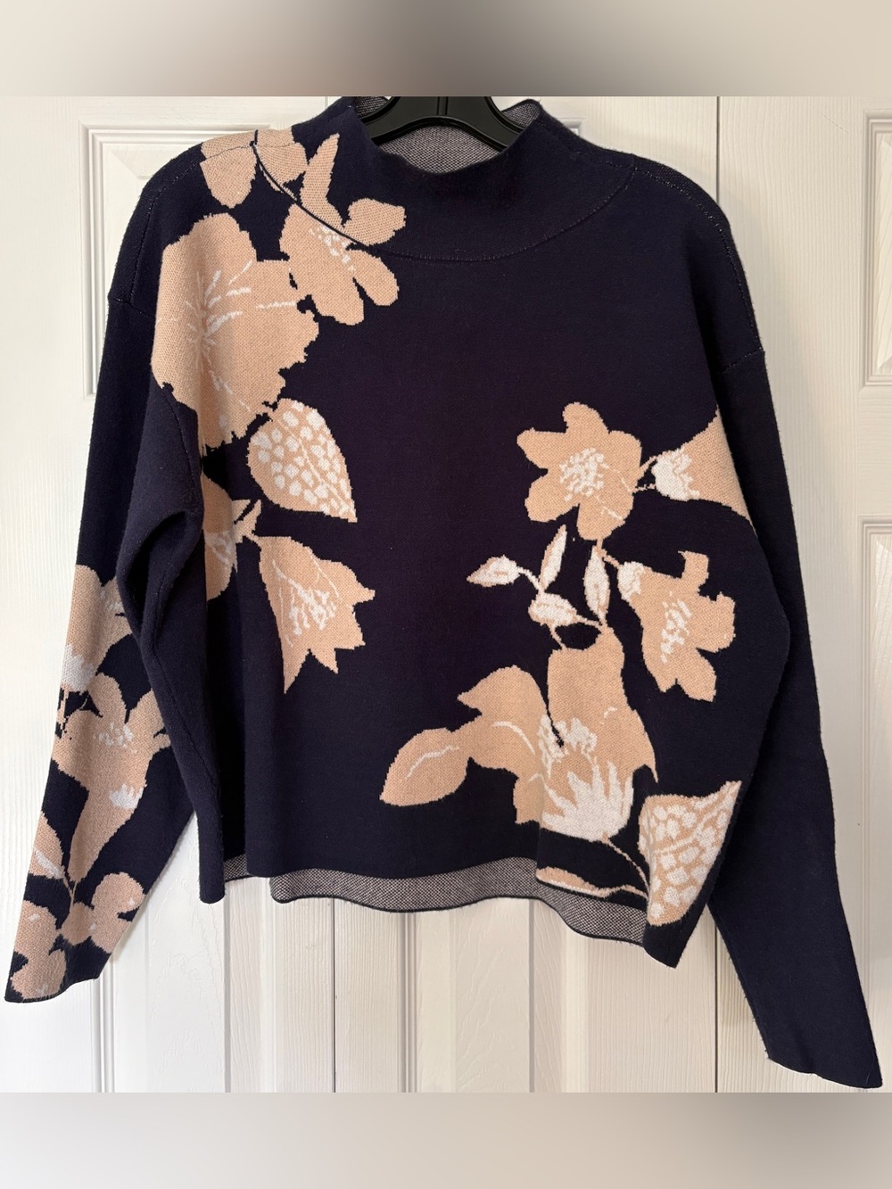 Anthropologie Maeve x Jo Faulkner Carys Floral Mock Neck Sweater Size Small